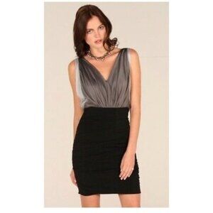 MARIA BIANCA NERO Grey/Black Silk Combo Bandage Dress Small fits XS 2 4
